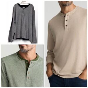 UNTUCKit Navy Long-Sleeve Henley Shirt, XXXL